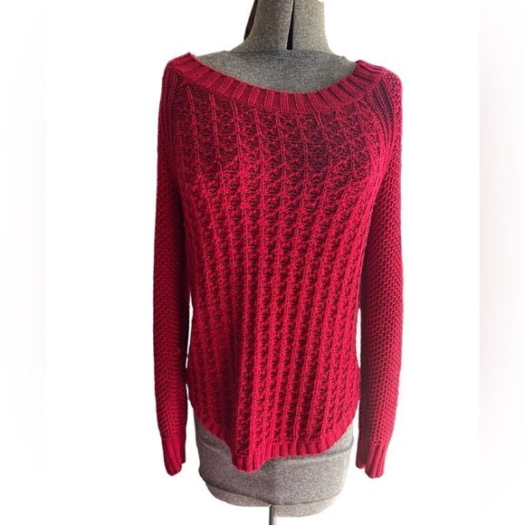 Calvin Klein Jeans Ladies Crewneck Sweater Red - Picture 2 of 13